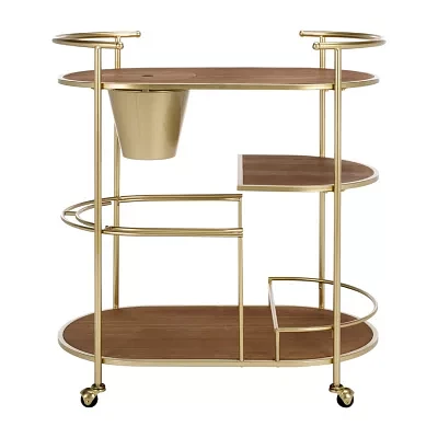 Alora Glass-Top Serving Cart