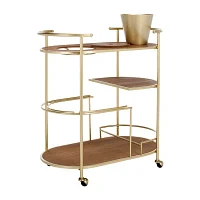 Alora Glass-Top Serving Cart