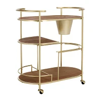 Alora Glass-Top Serving Cart