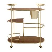 Alora Glass-Top Serving Cart