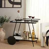 Zunia Glass-Top Serving Cart