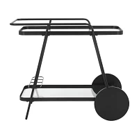 Zunia Glass-Top Serving Cart