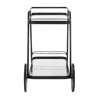 Zunia Glass-Top Serving Cart