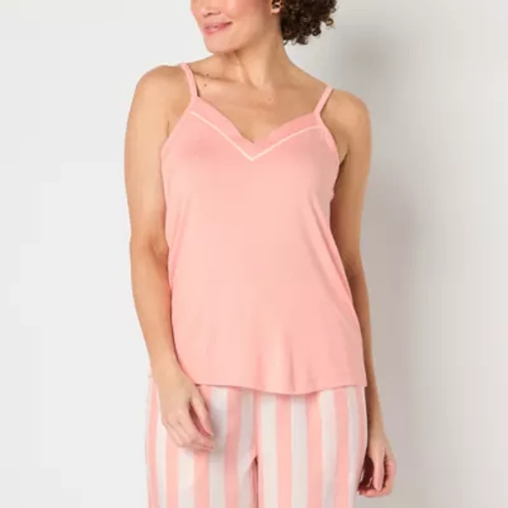 Liz Claiborne Cool and Calm Womens Sleeveless V Neck Pajama Top