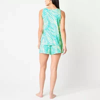 Ambrielle Womens Rib Sleeveless 2-pc. Pajama Sets