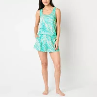 Ambrielle Womens Rib Sleeveless 2-pc. Pajama Sets