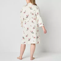 Liz Claiborne Womens Plus Long Sleeve Length Robe