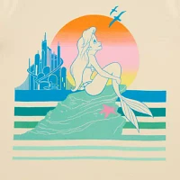 Juniors Boyfriend Tee Womens Crew Neck Short Sleeve The Little Mermaid Graphic T-Shirt