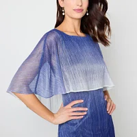 Danny & Nicole Womens Short Sleeve Ombre Cape Fit + Flare Dress