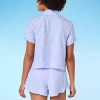 Decree Checked Swimsuit Cover-Up Tops