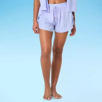 Decree Checked Swimsuit Cover-Up Shorts