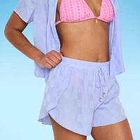 Decree Checked Swimsuit Cover-Up Shorts