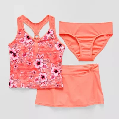 ZeroXposur Big Girls Floral 3pc Tankini Set