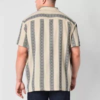mutual weave Standard Big and Tall Mens Classic Fit Short Sleeve Striped Button-Down Shirt