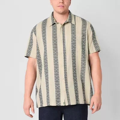mutual weave Standard Big and Tall Mens Classic Fit Short Sleeve Striped Button-Down Shirt
