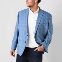 Shaquille O'Neal XLG Mens Big and Tall Plaid Stretch Fabric Classic Fit Sport Coats