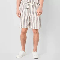 mutual weave Linen Blend 10" Mens Drawstring Waist Deck Short