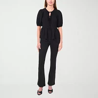 Sam And Jess Womens Short Sleeve Bow Front Blouse