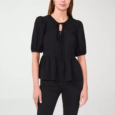 Sam And Jess Womens Short Sleeve Bow Front Blouse