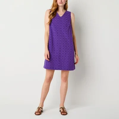 Liz Claiborne Womens Sleeveless Midi A-Line Dress