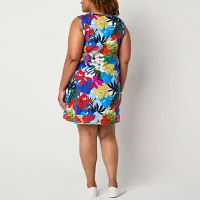St. John's Bay Womens Sleeveless Shift Dress Plus