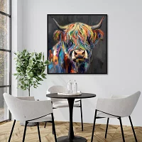 Streamline Art Rainbow Highland Framed Canvas Art