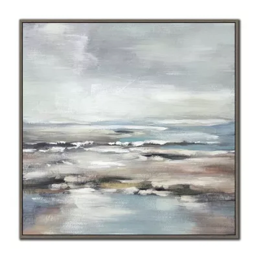 Streamline Art Ocean Reflections Ii Framed Canvas Art