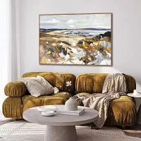 Streamline Art Windswept Shoreline Framed Canvas Art