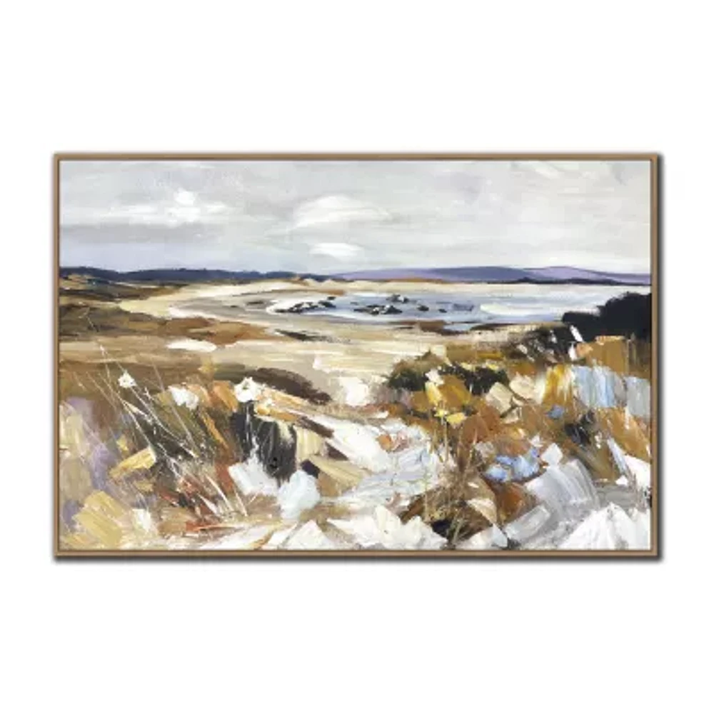 Streamline Art Windswept Shoreline Framed Canvas Art