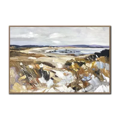 Streamline Art Windswept Shoreline Framed Canvas Art