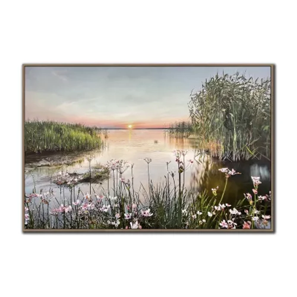 Streamline Art Marshlands Sunset Framed Canvas Art
