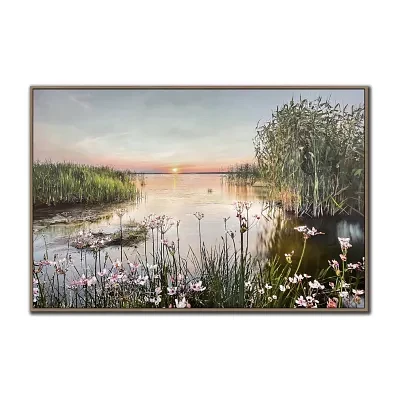 Streamline Art Marshlands Sunset Framed Canvas Art