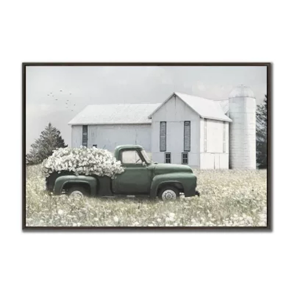 Streamline Art Flowers On The Farm Framed Canvas Art