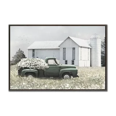 Streamline Art Flowers On The Farm Framed Canvas Art