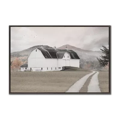 Streamline Art Mountain Farm Framed Canvas Art