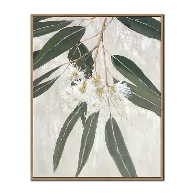 Streamline Art Eucalyptus Blossoms I Framed Canvas Art