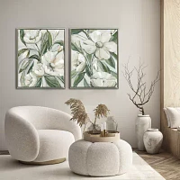 Streamline Art Pearly Petals I Framed Canvas Art