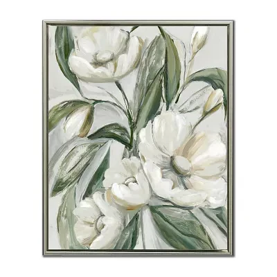 Streamline Art Pearly Petals I Framed Canvas Art