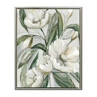 Streamline Art Pearly Petals I Framed Canvas Art