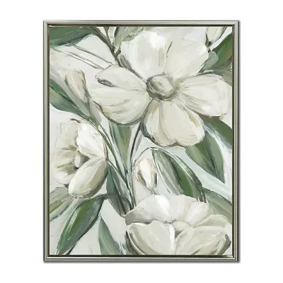 Streamline Art Pearly Petals Ii Framed Canvas Art