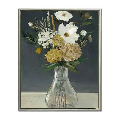Streamline Art Vintage Yellow Bouquet Ii Framed Canvas Art