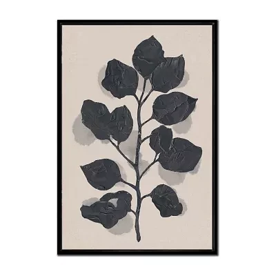 Streamline Art Black Rose Silhouette Ii Framed Canvas Art