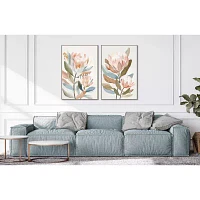 Streamline Art Pastel Proteas I Framed Canvas Art