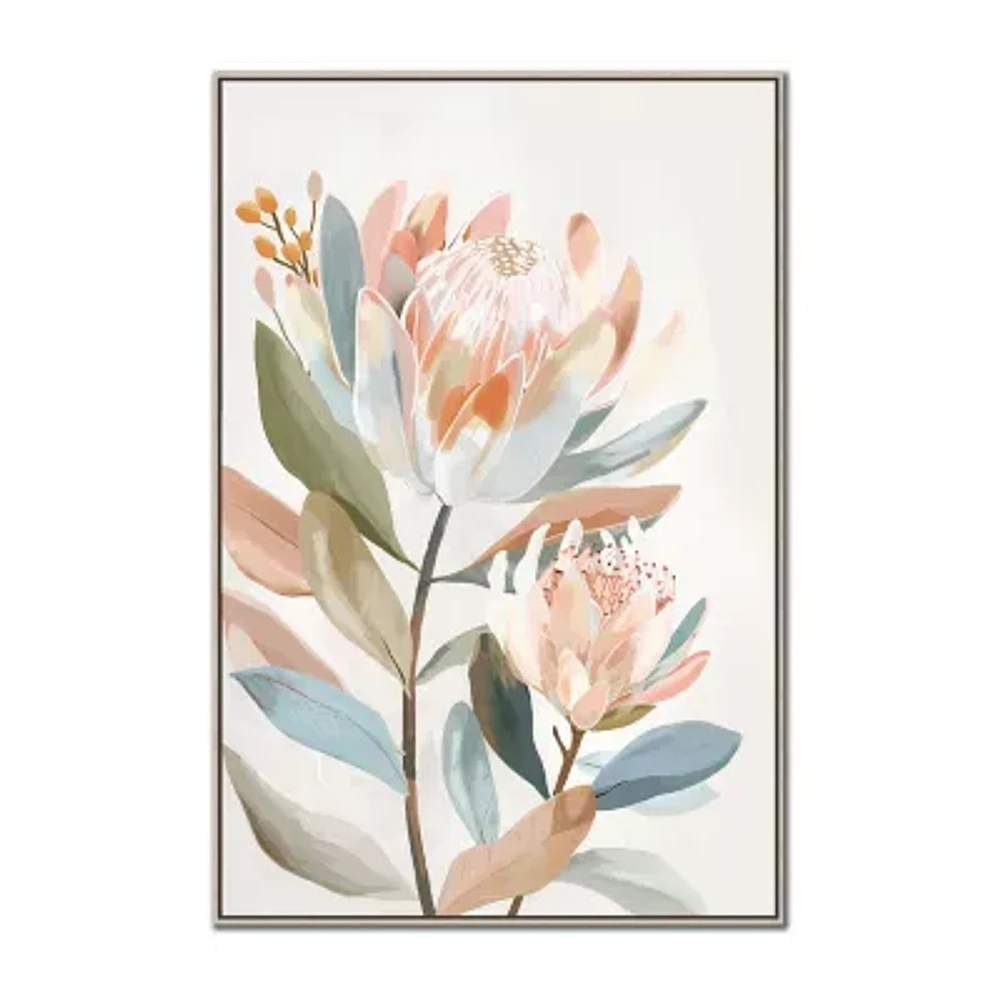 Streamline Art Pastel Proteas I Framed Canvas Art