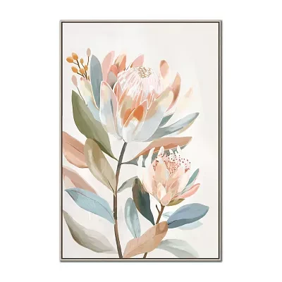 Streamline Art Pastel Proteas I Framed Canvas Art