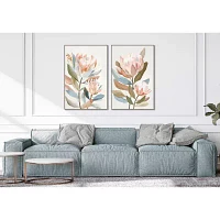Streamline Art Pastel Proteas Ii Framed Canvas Art