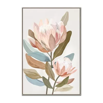 Streamline Art Pastel Proteas Ii Framed Canvas Art