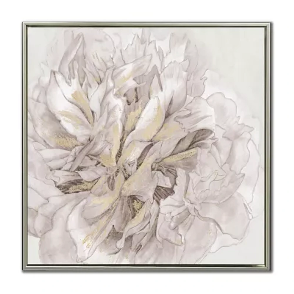 Streamline Art Pristine Petals I Framed Canvas Art
