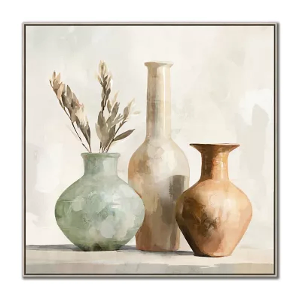 Streamline Art Rustic Vessels I Framed Canvas Art