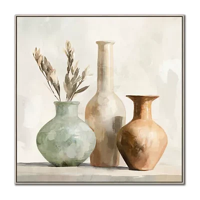 Streamline Art Rustic Vessels I Framed Canvas Art